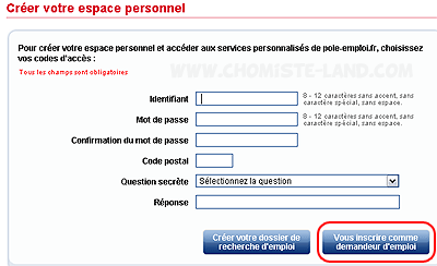 comment s'inscrire comme demandeur d'emploi