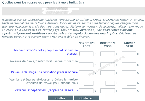 comment remplir declaration trimestrielle rsa